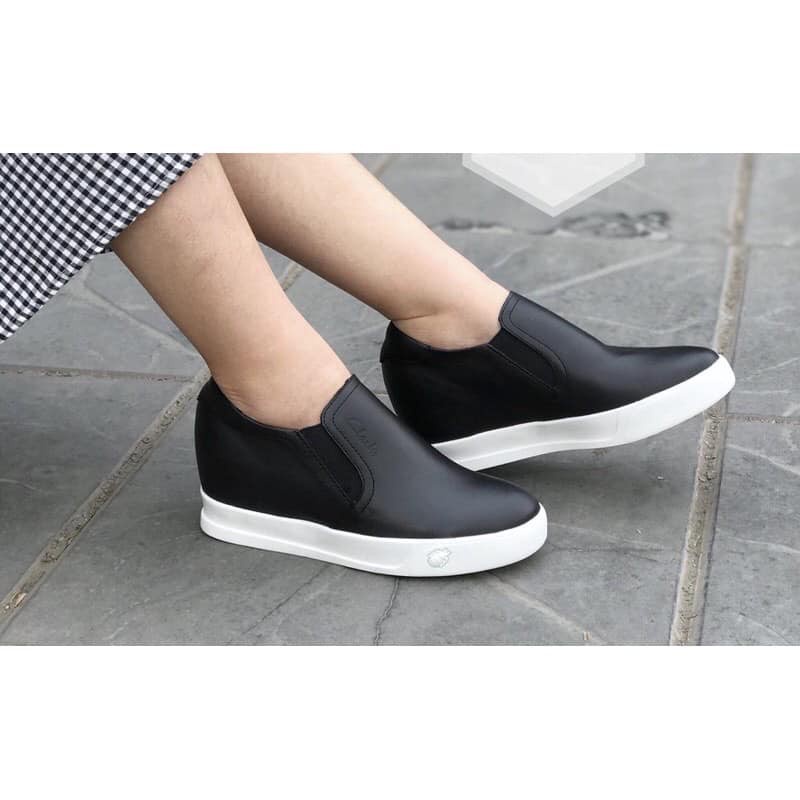 Giầy Độn Đế Nữ Da Thật Cao 7cm Hàng Việt Nam Xuất Khẩu .