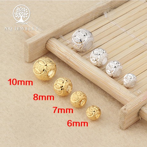 Charm bạc hạt tròn, ô liu - NQ Jewelry