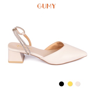 Giày cao gót nữ mũi nhọn đế vuông 5p