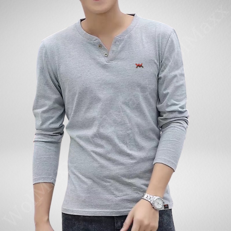 Áo thun dài tay nam Wolmaxx áo henley nam phong cách trẻ trung giữ nhiệt mùa đông