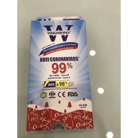 Khẩu trang Wakamono Noel người lớn chính hãng phiên bản giáng sinh