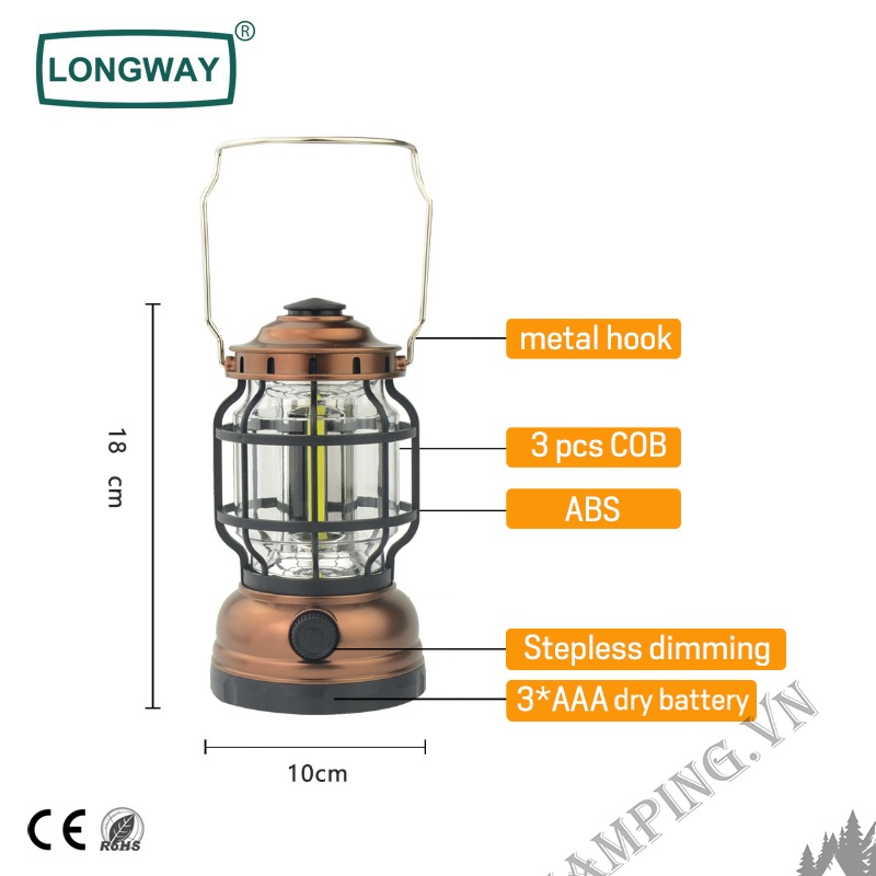 Đèn bão cắm trai led dùng pin AAA