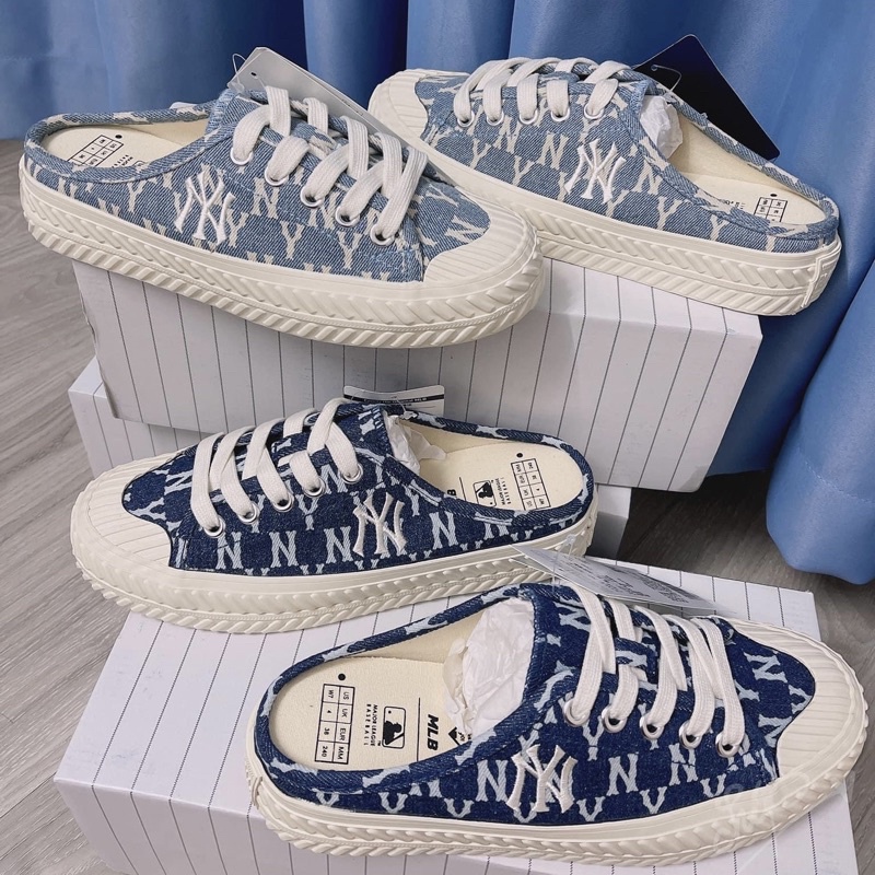 Giày MLB Playball Mule Mono Denim New York Yankees