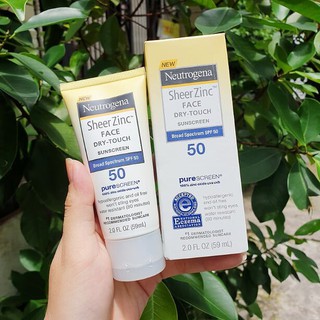 Kem chống nắng Neutrogena Sheer Zinc Face Dry-touch SPF 50