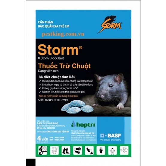 Combo 10 gói diệt chuột Storm (Gói 4 viên)