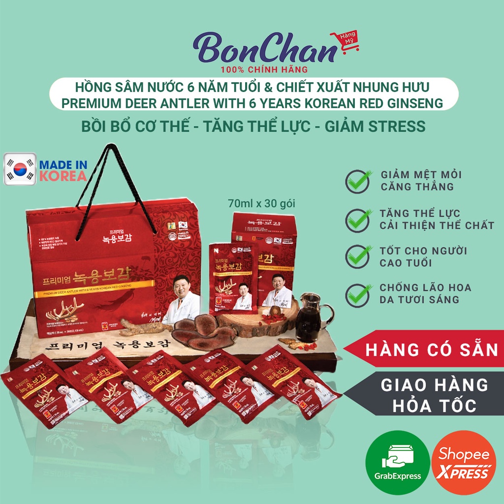 Chiết Xuất Nhung Hưu Và Hồng Sâm Hàn Quốc 6 Năm Tuổi Chong Kun Dang