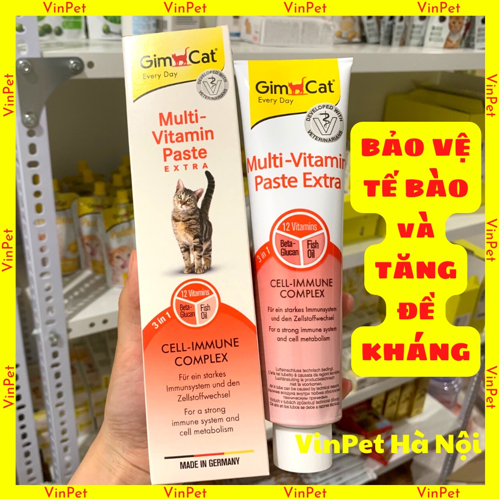 Gel dinh dưỡng gimcat bảo vệ tế bào,  Gel Dinh dưỡng Multi Vitamin Extra GimCat cho mèo