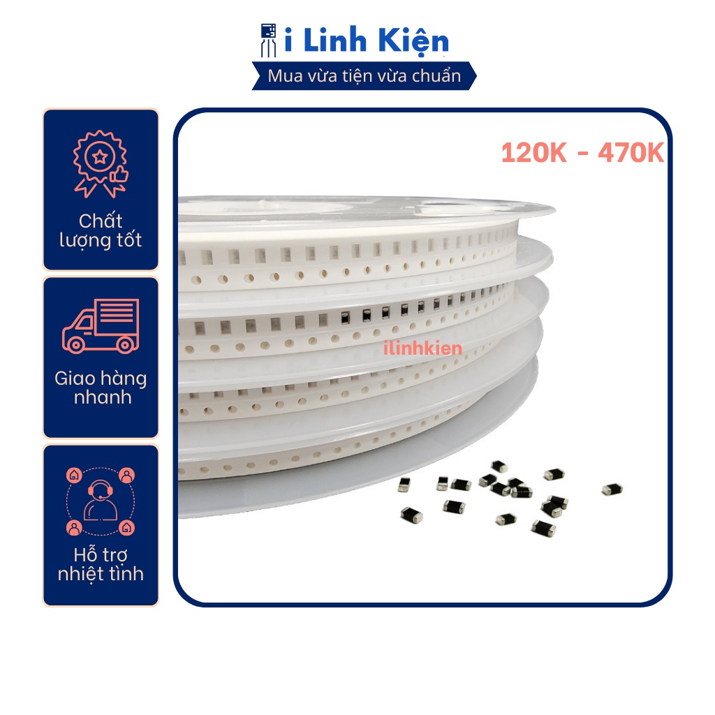 Điện trở dán 0603 1/16W 120K - 470K 1% chất lượng tốt