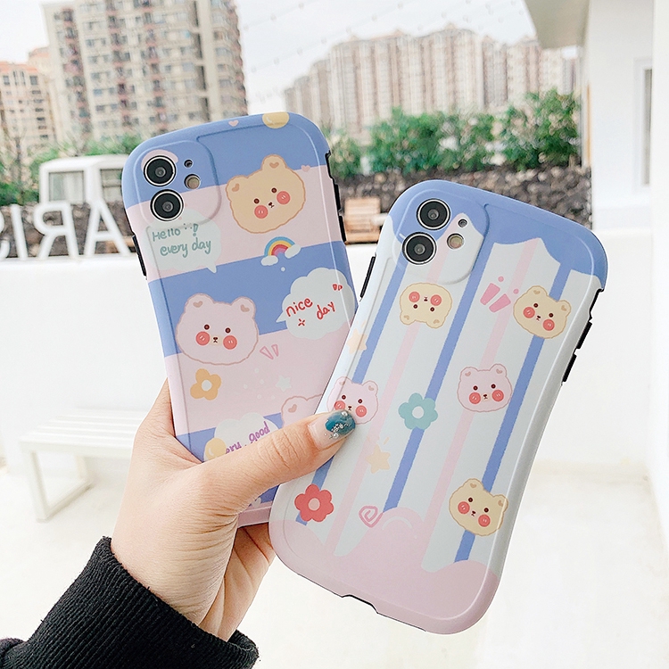 Ốp iphone - Ốp lưng imd cong Đường kẻ gấu 6plus/6splus/7/8/7plus/8plus/x/xs/xsmax/11/11promax - Awifi Case T3-8(BX)