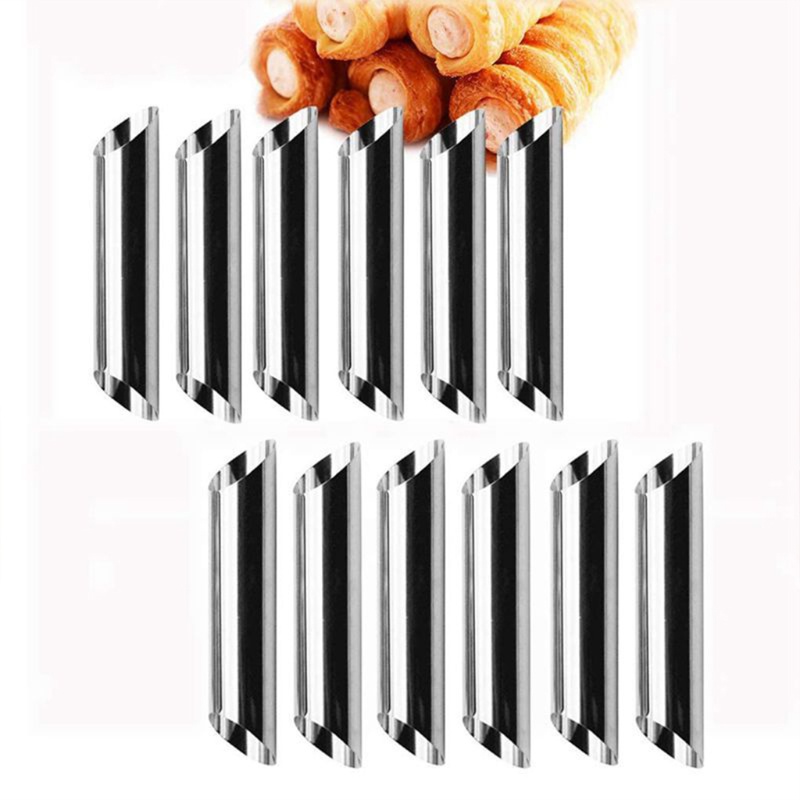 Set 12 Khuôn Làm Bánh Sừng Bò Croissant Bánh Mì / Cannoli Siêu Bền