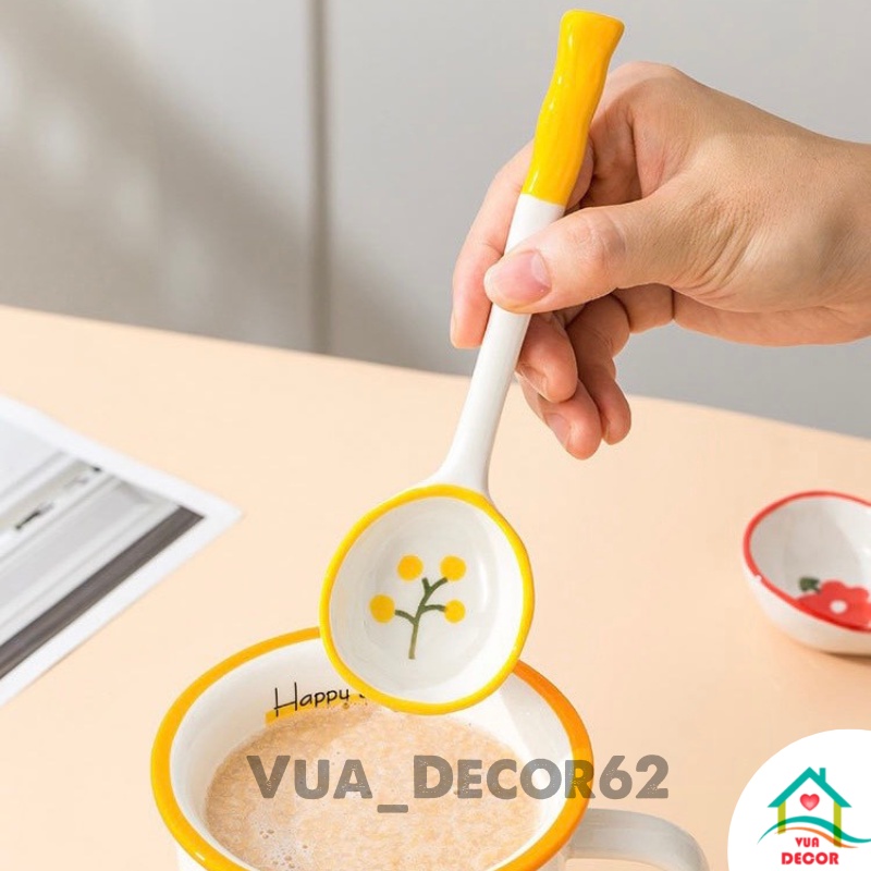 Thìa Sứ, thìa ăn dặm cho bé, xoắn hình bông hoa 4 mẫu cực xinh