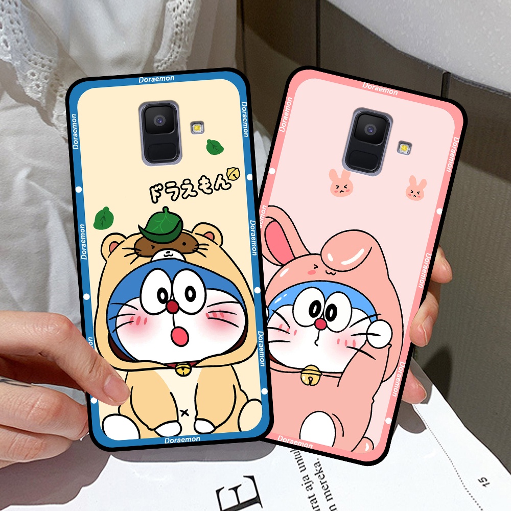 Ốp lưng Samsung A6 2018 / A6 Plus in hình cặp đôi doremon, hổ, khủng long dễ thương