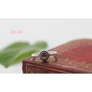 Nhẫn bạc thái đính hạt nâu