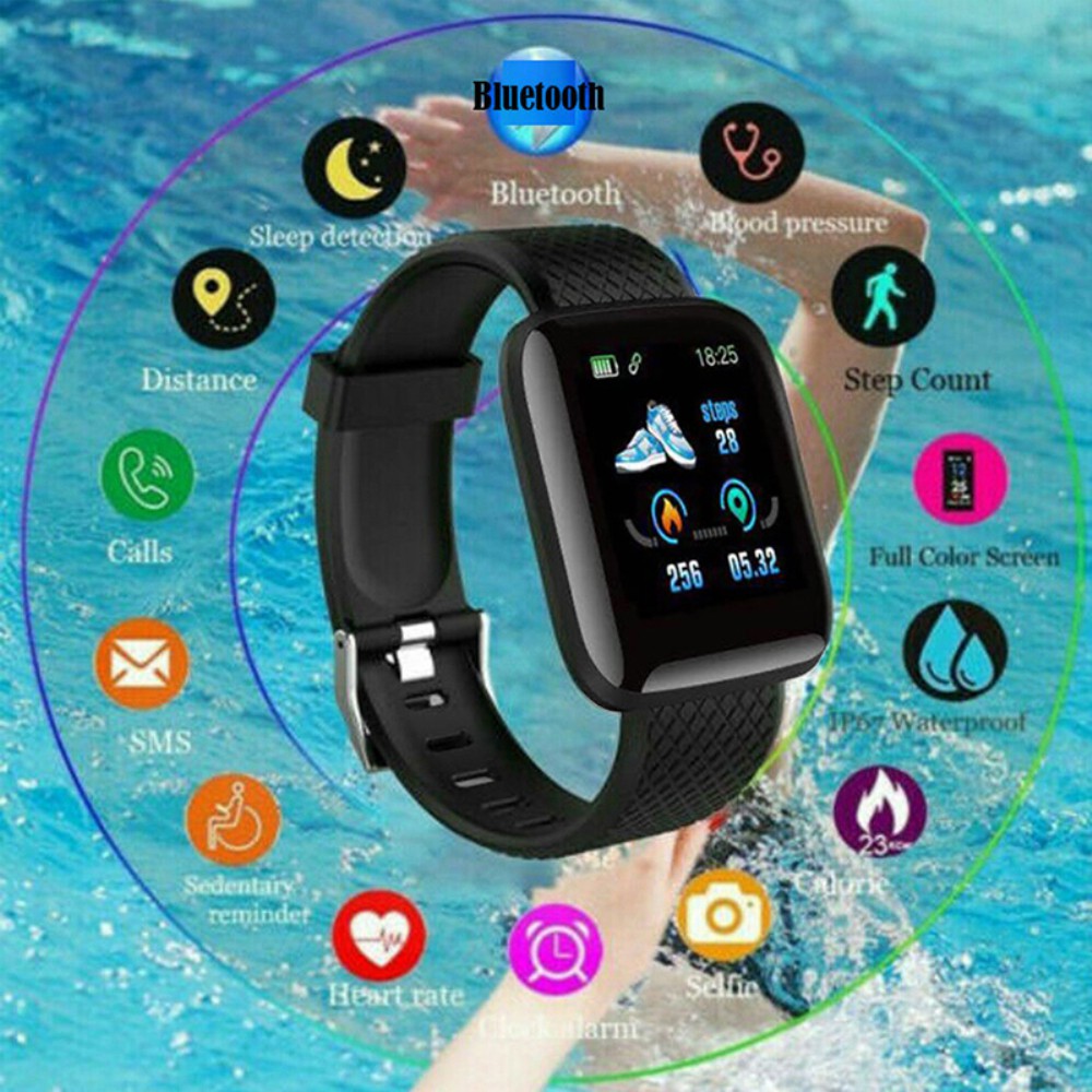 Bộ Đồng Hồ Thông Minh Bluetooth 116plus 1.3inch Tft Chống Nước Ip67 Giám Sát Nhịp Tim Cho Android Ios Pk Fitbit Charge 2 Fitbit Versa