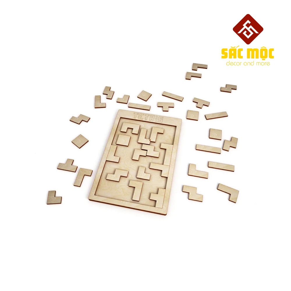 Bảng ghép hình gạch Tetris #2, ghép gạch thông minh đồ chơi phát triển trí tuệ cho bé Size 230*350*10 mm