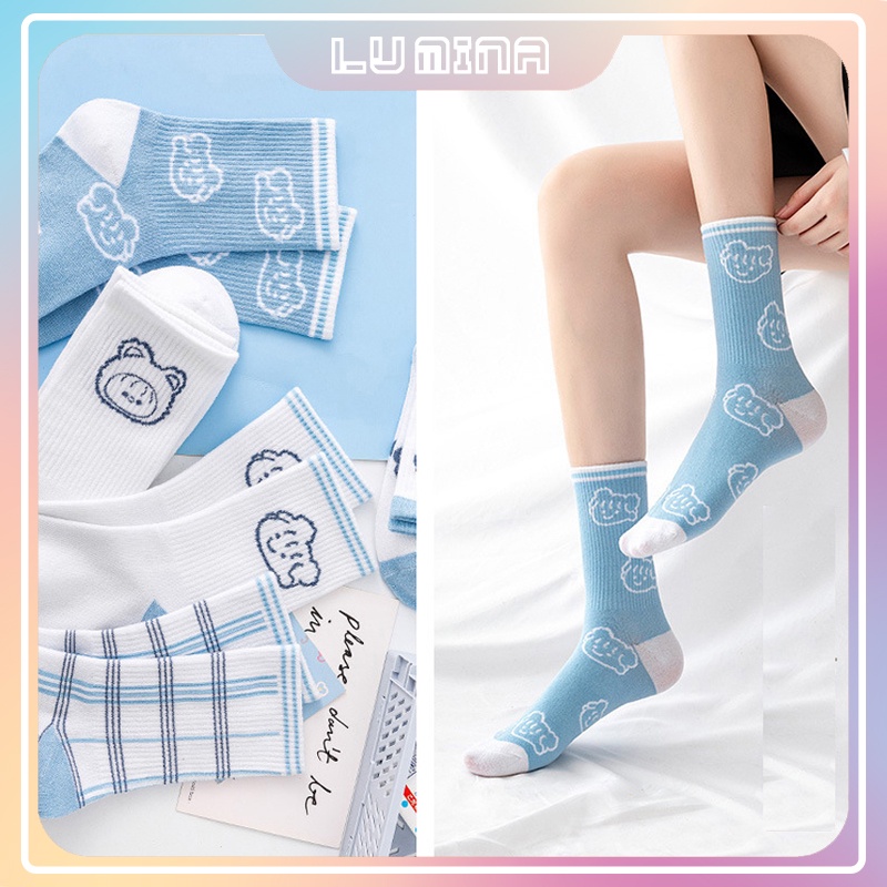 Tất vớ Unisex cổ cao trai tài gái sắc dễ thương cá tính chất liệu vải cao cấp thấm hút mồ hôi và khử mùi LUMINA TD027