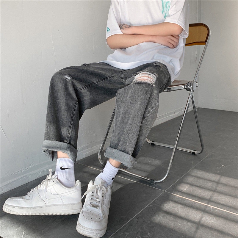 Quần Jeans Lửng Ống Đứng Thời Trang Cho Nam