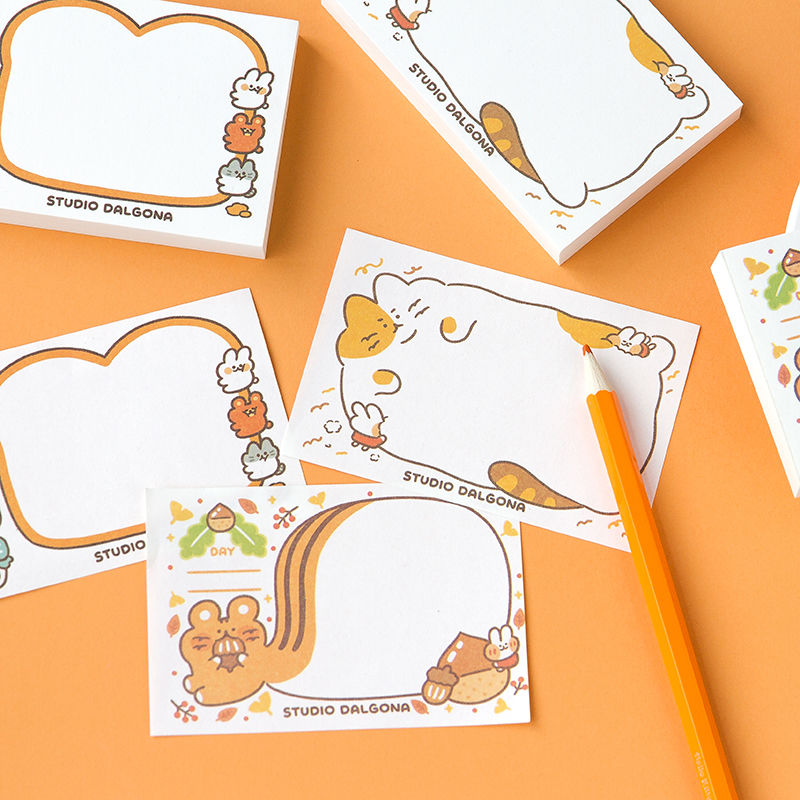 Korean-Style Cute Bread Rabbit Cartoon Note Book Tearable Handbook Convenient Small Notebook Memo Message Book100Zhang I9Z2