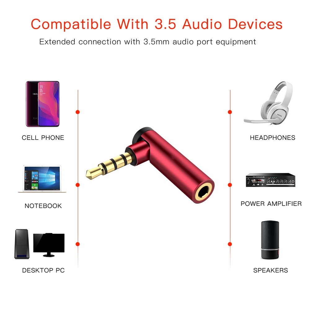 Đầu chuyển đổi âm thanh VIRWIR 3.5mm xoay góc 90 độ tiện lợi