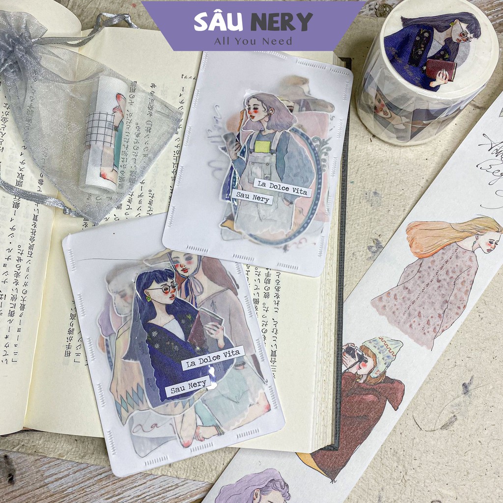 Sâu Nery - SNB01 - Sticker Washi Fengherili La Dolce Vita (Set chiết)