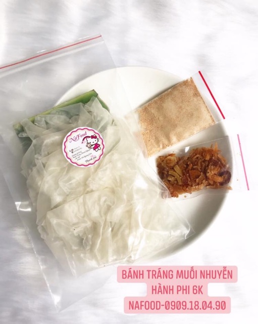 Bánh Tráng Muối Nhuyễn Hành Phi, bánh tráng phơi sương muối tôm nhuyễn Tây Ninh, bánh tráng hành phi muối nhuyễn loại 1