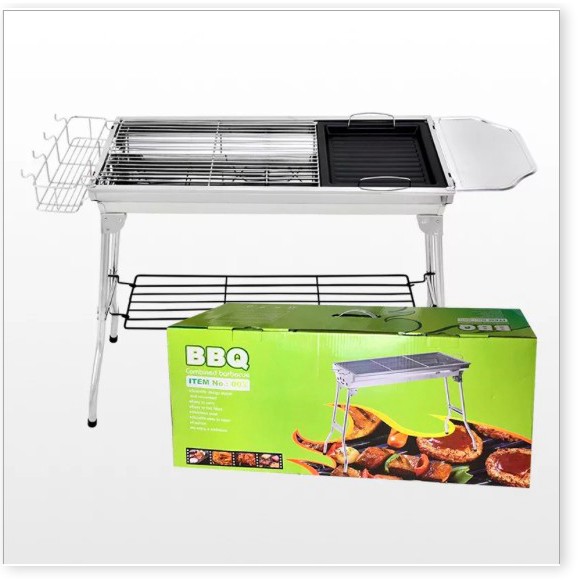 Lò nướng than inox xếp gọn ngoài trời BBQ Full Set 73x33x71cm