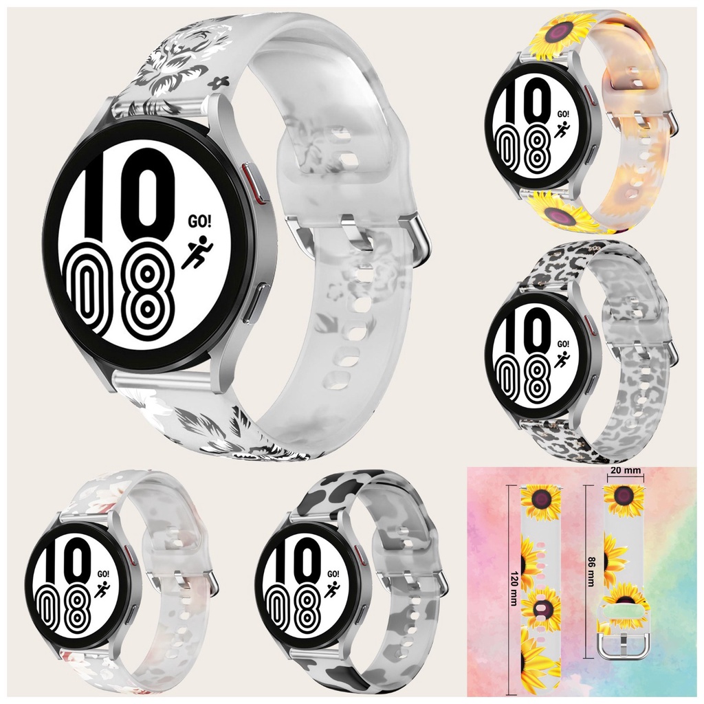 Dây Đeo Đồng Hồ Bằng Silicone In Họa Tiết Thời Trang Kích Thước 4 44mm 40mm Cho Samsung Galaxy watch 4 classic 42 / 46mm
