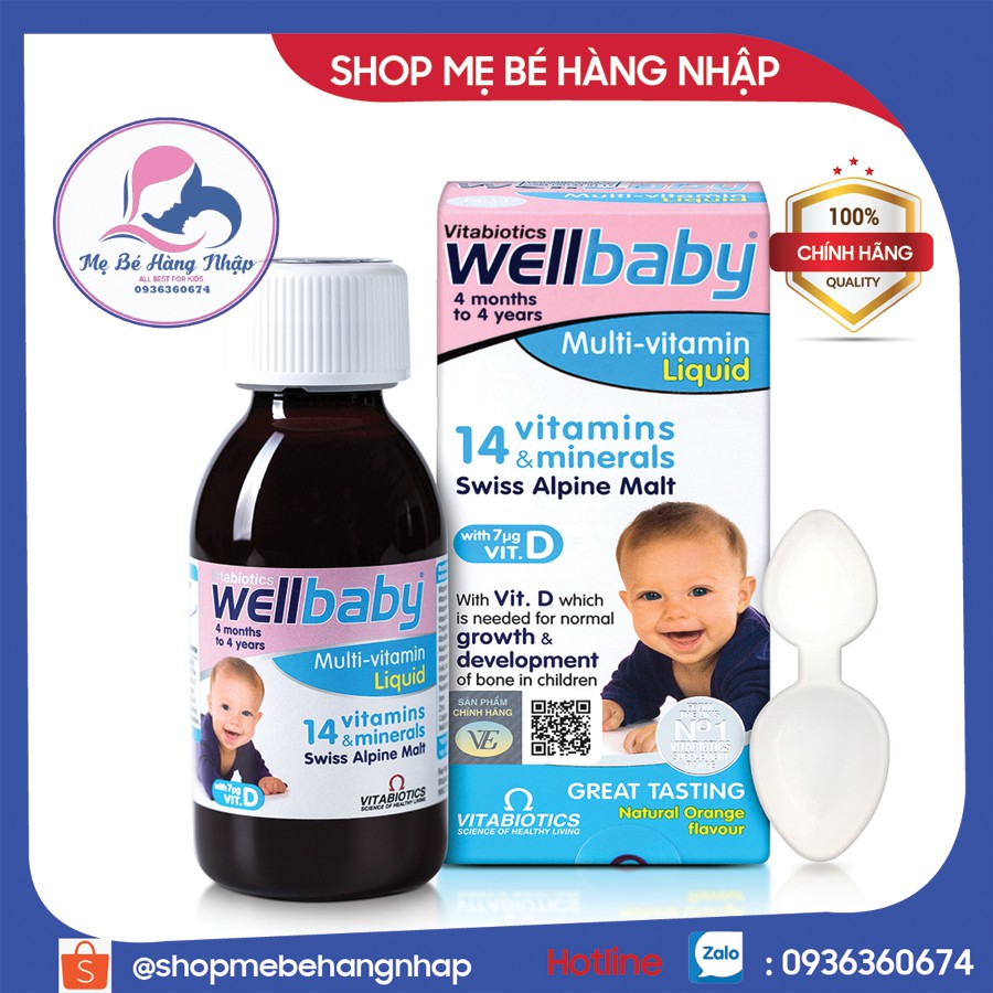 Vitamin Wellbaby Với 14 Vitamin Và Khoáng Chất (150ml)