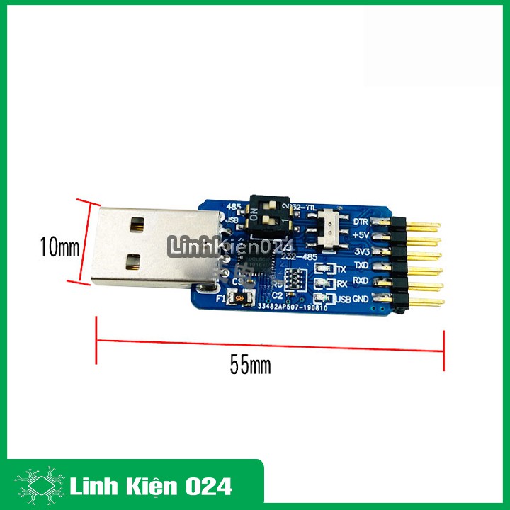 Usb giao tiếp từ Com CP2102 sang TTL RS232/485 3V3 / 5V V2