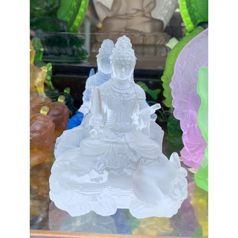 Tượng văn thù, phổ hiền để xe hơi, xe ô tô - đá lưu ly cao cấp - Văn thù phổ hiền để xe ô tô cao cấp