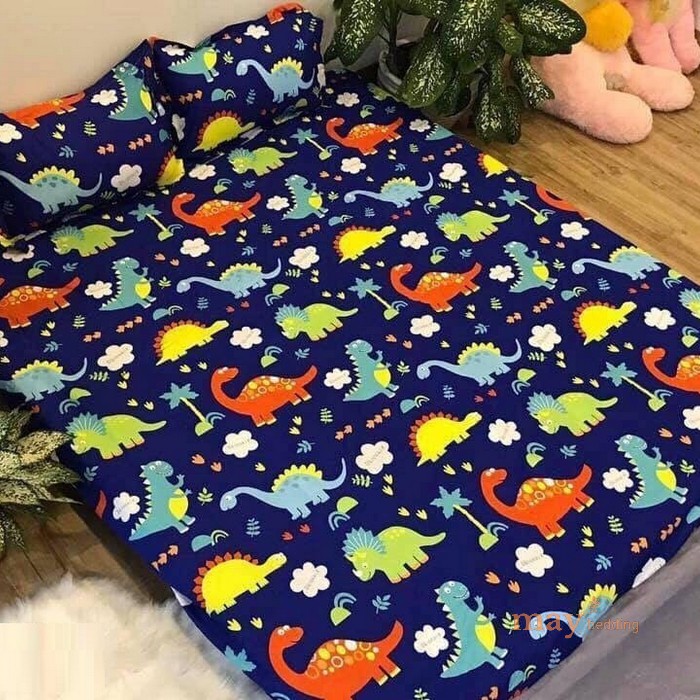 Bộ ga gối cotton poly May bedding nhiều kích thước giường 1m2 1m6 1m8 2m2 mẫu khủng long