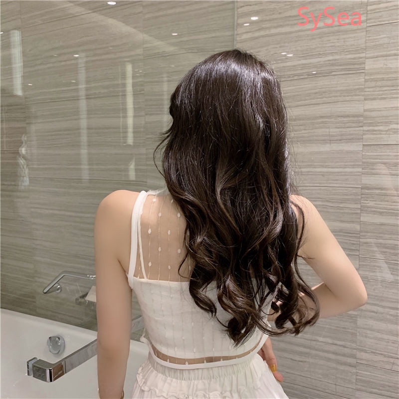 Two Piece Women's Camisole +Mesh Vest Black Sexy Croptop Summer Out Wear