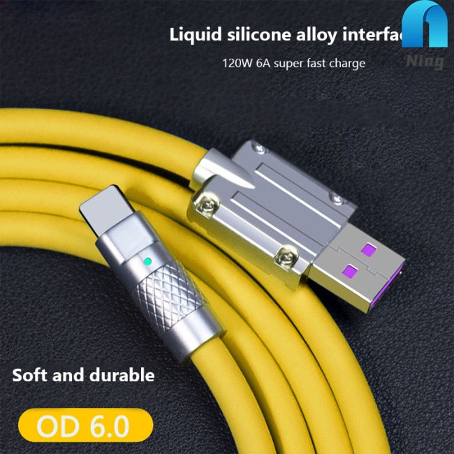 Dây Cáp Sạc Nhanh Usb Type-c 120w 6a Bằng Silicon Cho Iphone