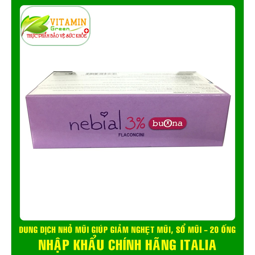 DUNG DỊCH NHỎ MŨI BUONA NEBIAL 3% FLACONCINI 20 ỐNG | NHẬP KHẨU CHÍNH HÃNG ITALIA