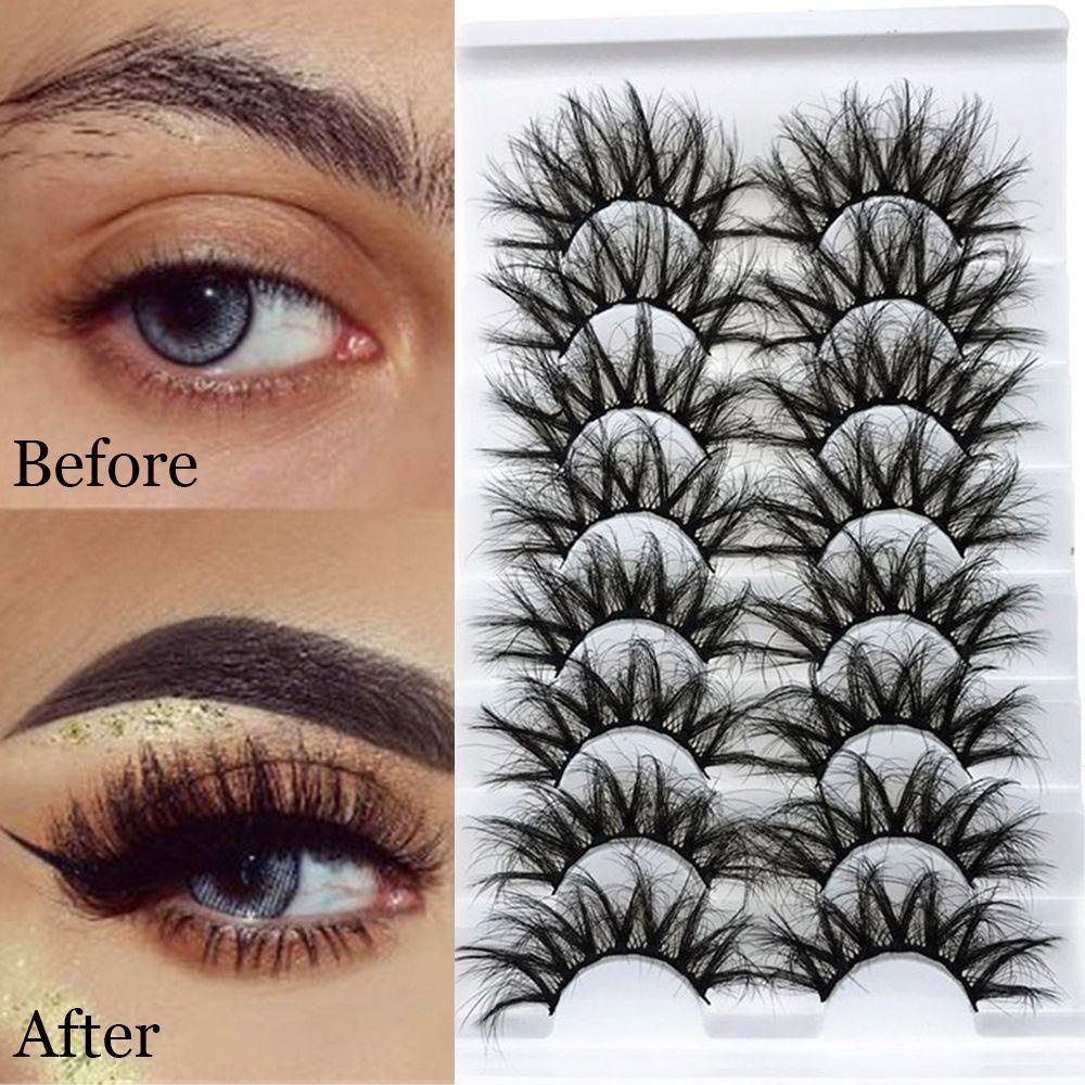 Set 8 Cặp Lông Mi Giả Mi Giả 25mm Trang Điểm Tự Nhiên MIH SKONHED