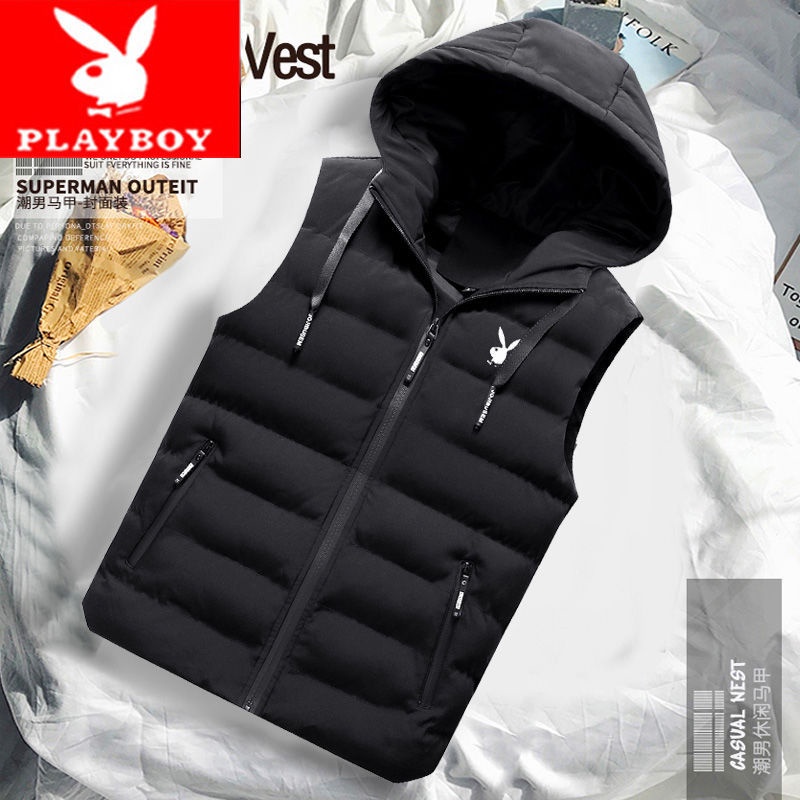 Áo Khoác Phao Cotton Sát Nách Có Nón Ấm Áp Trẻ Trung Cho Nam