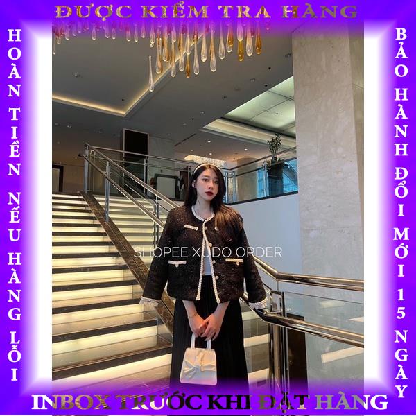 ÁO KHOÁC NỮ - ÁO KHOÁC DẠ TWEED TAY BÈO TIỂU THƯ hoangle