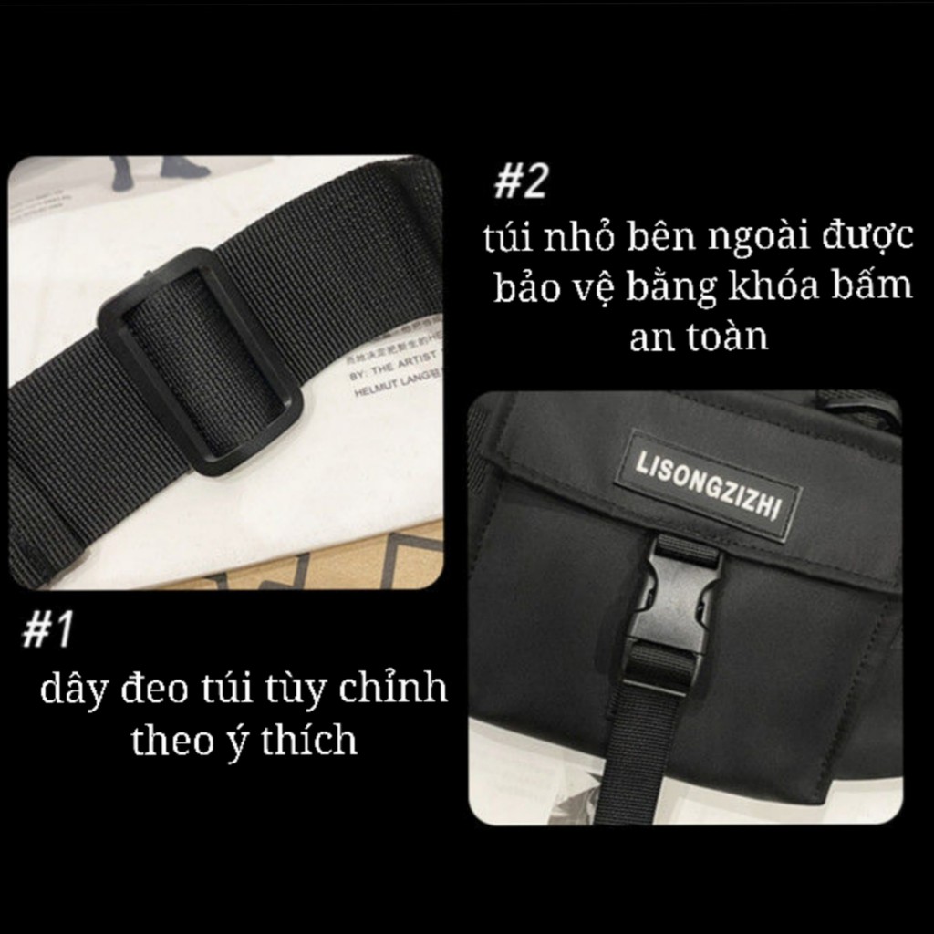 Túi Đeo Chéo Đeo Hông Nam Nữ Balo Cặp Bao Tử Mini Phong Cách Hàn Quốc Dùng Đi Chơi Đi Học, Đi Làm E'MER 301