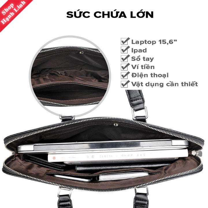 Cặp da công sở hiệu Badenroo kích thước 31 x 42 x 6.5 cm, đựng laptop 15,6 inch, cặp văn phòng