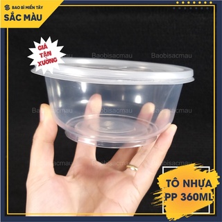 Mua Set 50 Tô nhựa PP 360ml kèm nắp  tô nhựa đựng thực phẩm  chịu nhiệt tốt