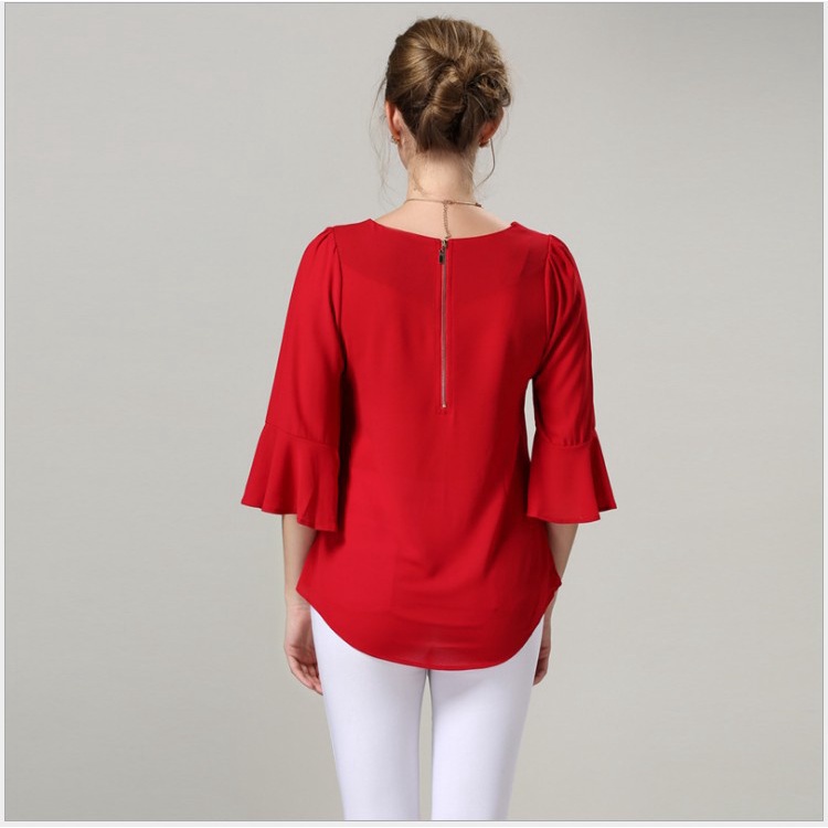 HE001 Áo chiffon nữ hè tay loe hàng nhập