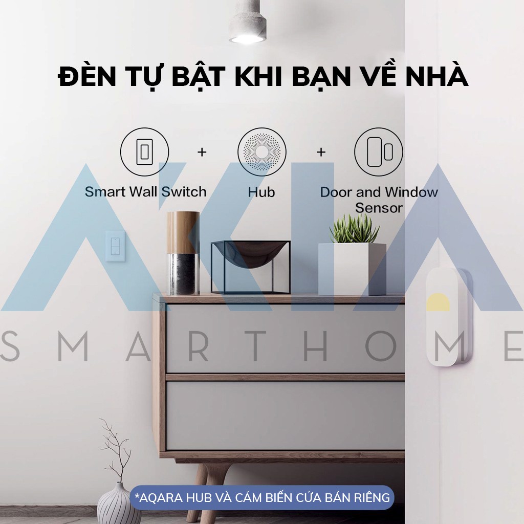 Công tắc Aqara Q1 chữ nhật Smart Wall Switch chuẩn Mỹ - Công tắc thông minh, điều khiển từ xa, tương thích Apple HomeKit