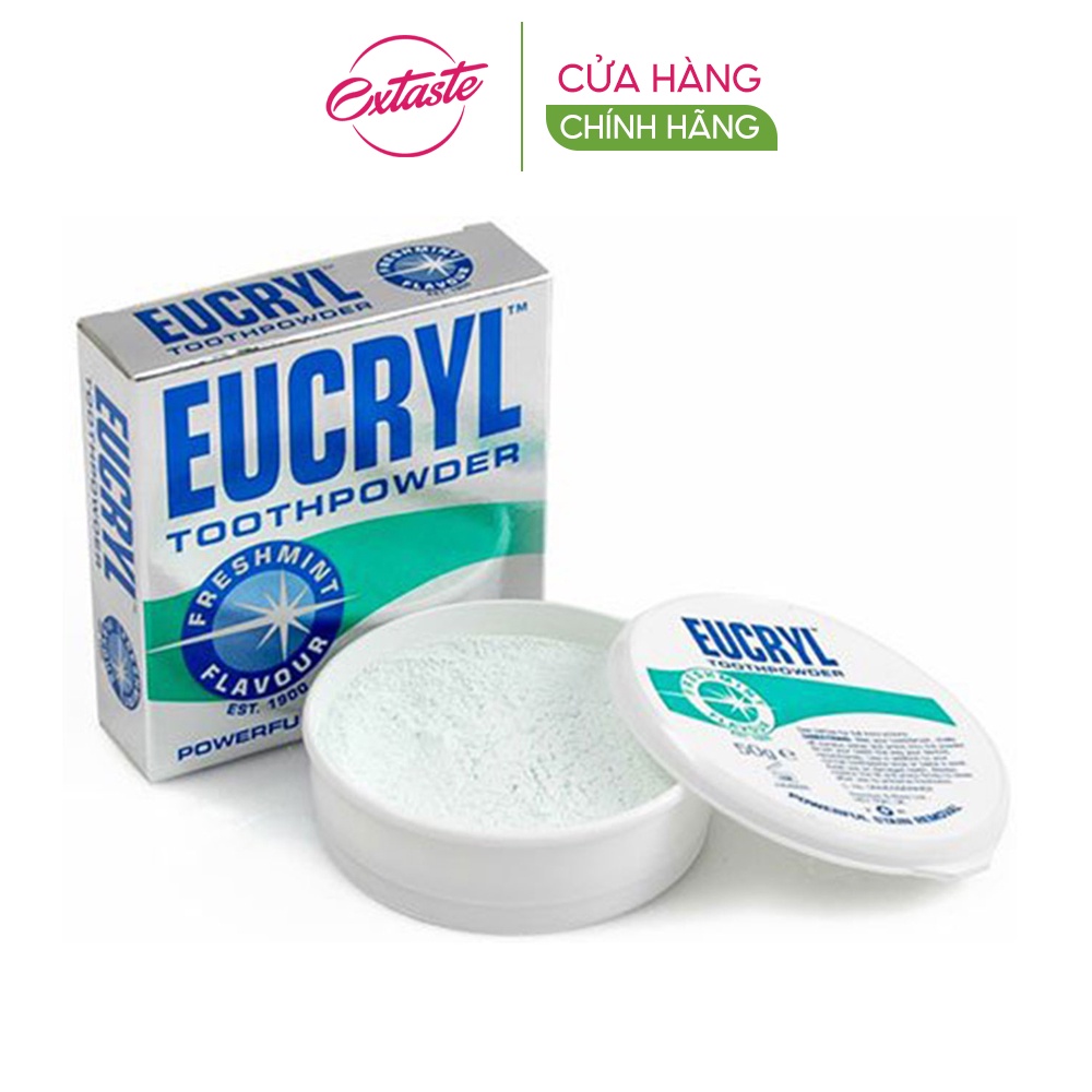 Bột đánh răng trắng sáng Eucryl Toothpowder hương bạc hà 50g