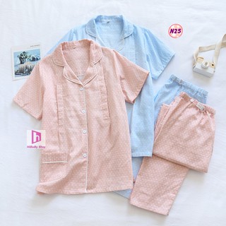 Pijama Sau Sinh (Vải Xô nhật) Mặc hè cực mát N25