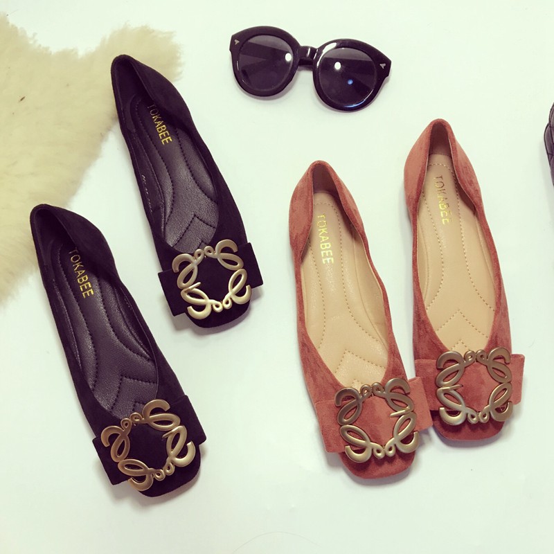 Giày Búp Bê Mũi Vuông Đính Nơ Xinh Xắn Cho Nữ | BigBuy360 - bigbuy360.vn