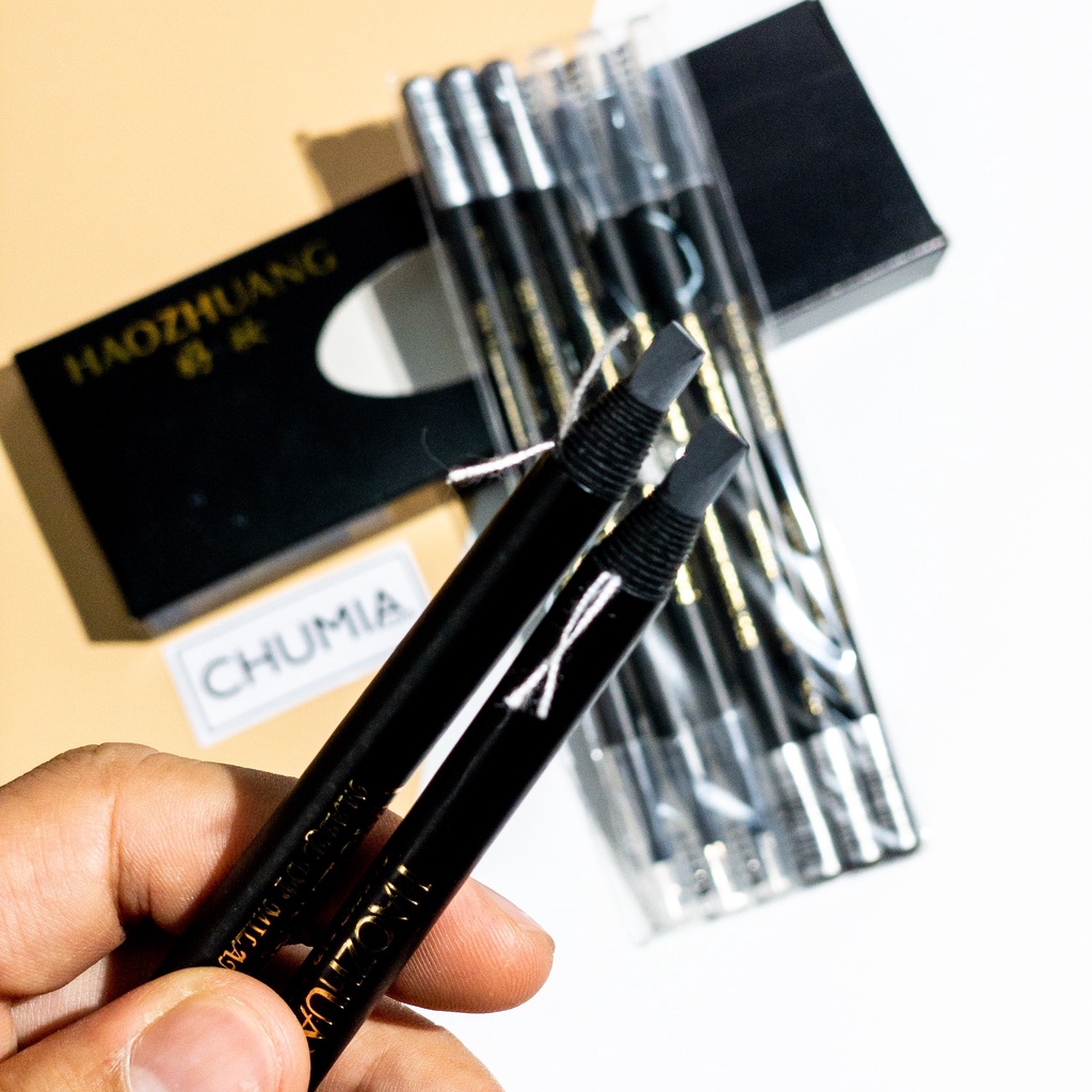 Chì kẻ chân mày HAOZHUANG kẻ lông mày phẩy sợi gẩy sợi xé lâu trôi không trôi bộ trang điểm chính hãng KM chumia