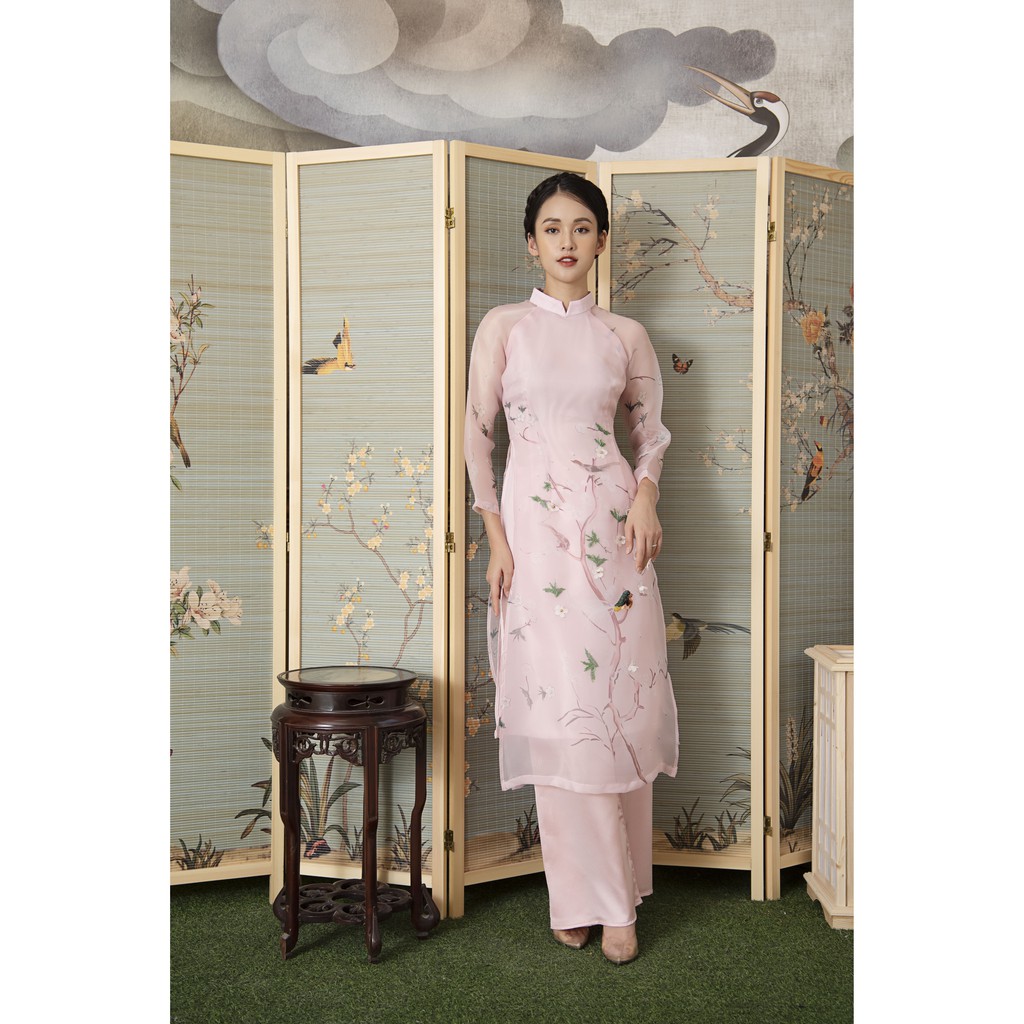 Áo dài nữ 4 tà 🎀FREESHIP🎀 Áo dài cách tân hồng thêu hoa [ao dai nu] | BigBuy360 - bigbuy360.vn