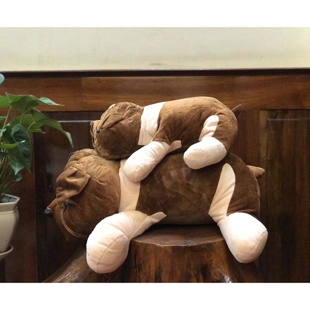 Gấu bông to Chó Ngao 𝑯𝒂̀𝒏𝒈 𝑪𝒂𝒐 𝑪𝒂̂́𝒑, gối ôm hình thú nhồi bông mềm mịn cute 1m/80cm/60cm
