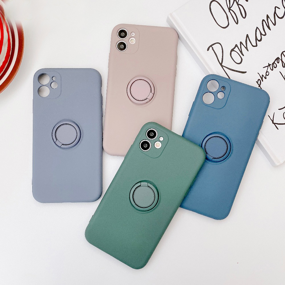 Ốp điện thoại mềm có nhẫn đỡ nam châm thích hợp cho Iphone 12 Pro Max Mini 11 Pro Max X Xs Max Xr 7 8 Plus Se2020