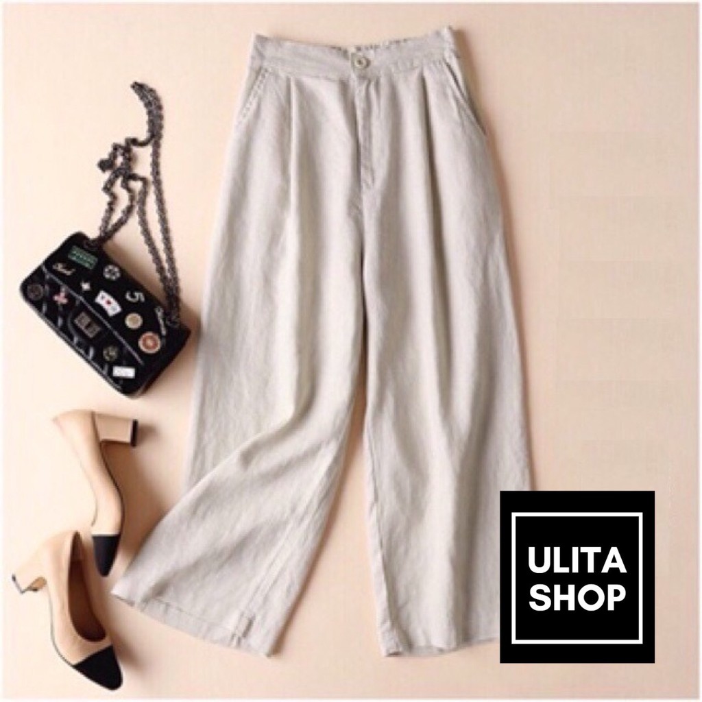 [xuất hàn] Quần nữ xuông 💯SALE💯 Culottes công sở chất liệu đũi nhập khẩu cao cấp ống rộng siêu hot mềm mát | BigBuy360 - bigbuy360.vn